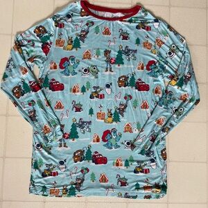 NWOT**Little Sleepies Men’s Disney Pixar Christmas Village Pajama Shirt Size L